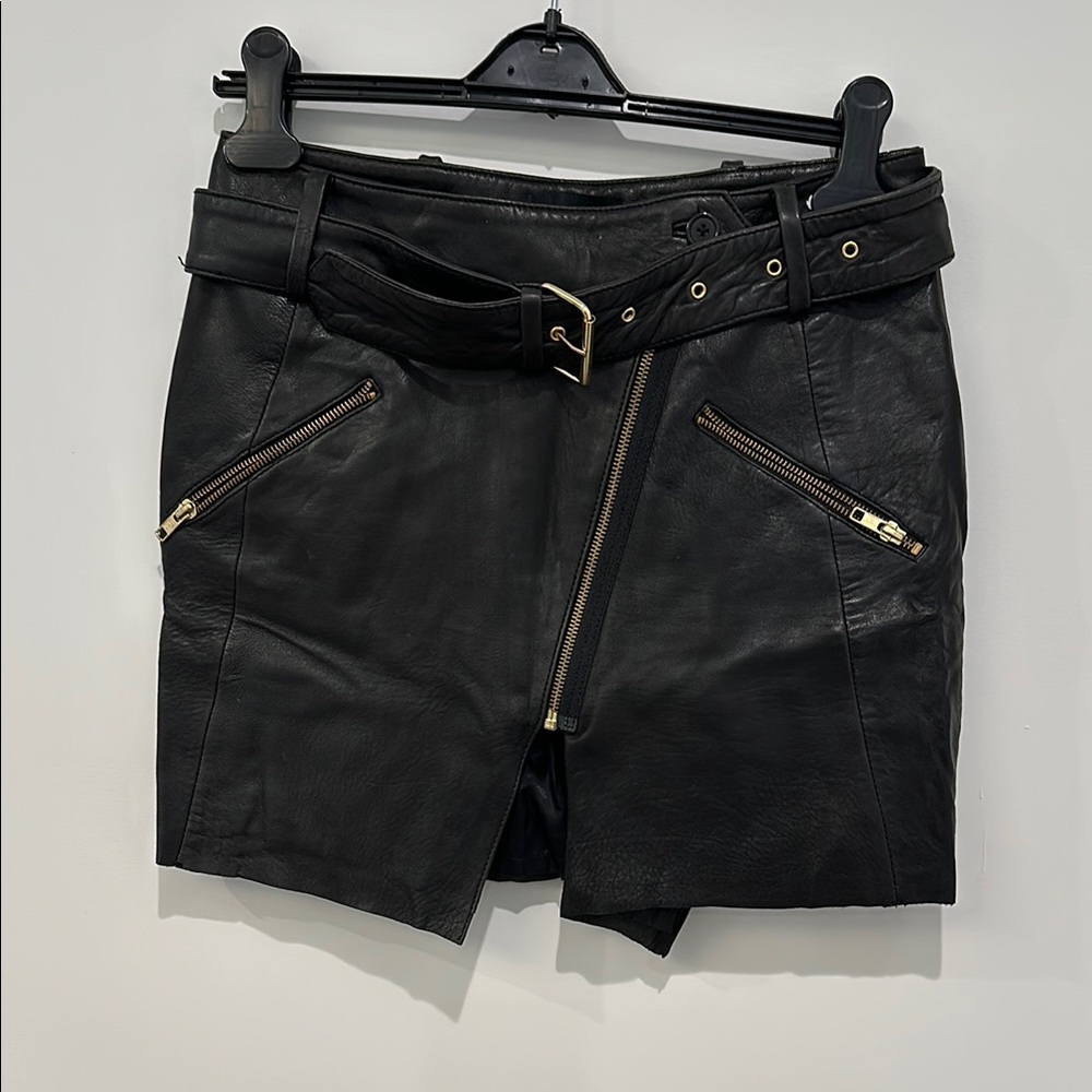 Black Leather Women's Shorts